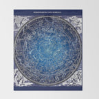 Vintage Celestial Constellations 17th Cenurty Star Map - Star Chart of the Constellations Throw Blanket Gallery Image 2