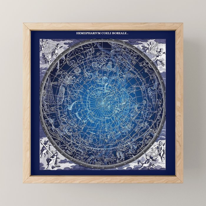 Vintage Celestial Constellations 17th Cenurty Star Map - Star Chart of the Constellations Mini Art Print Gallery Image 1