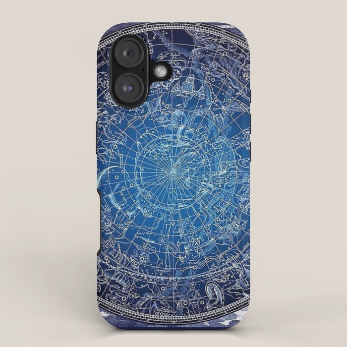 Vintage Celestial Constellations 17th Cenurty Star Map - Star Chart of the Constellations iPhone Case Gallery Image 1