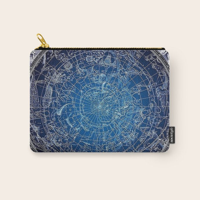 Vintage Celestial Constellations 17th Cenurty Star Map - Star Chart of the Constellations Carry All Pouch Gallery Image 1