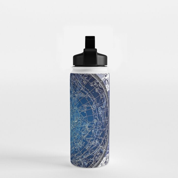 Vintage Celestial Constellations 17th Cenurty Star Map - Star Chart of the Constellations Water Bottle Gallery Image 2