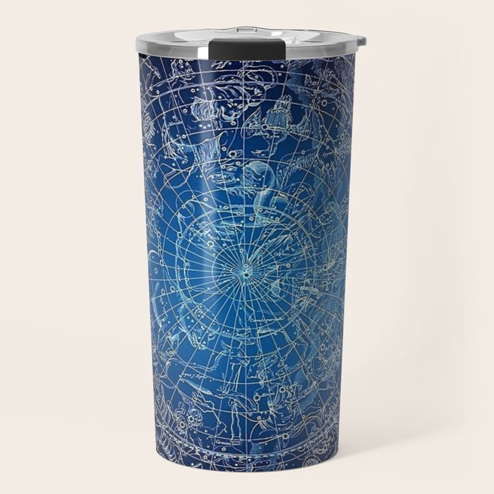 Vintage Celestial Constellations 17th Cenurty Star Map - Star Chart of the Constellations Travel Mug Gallery Image 1