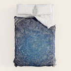 Vintage Celestial Constellations 17th Cenurty Star Map - Star Chart of the Constellations Duvet Cover Gallery Image 6