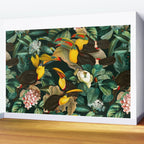 Floral and Birds Vintage Garden Night II Wall Mural Gallery Image 2