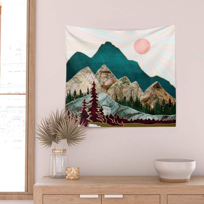 Retro Autumn Vista II Wall Tapestry Gallery Image 2