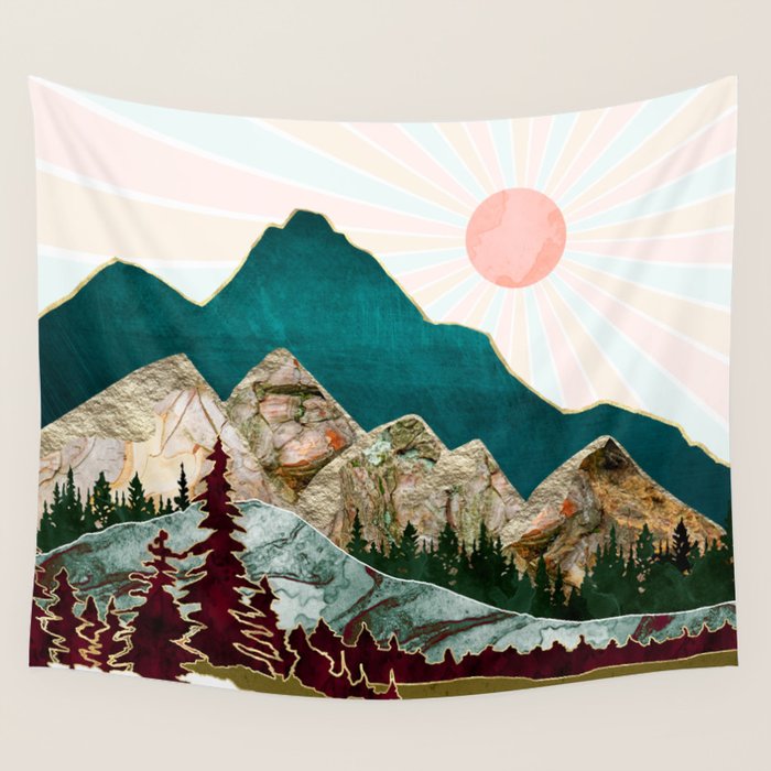 Retro Autumn Vista II Wall Tapestry Gallery Image 4