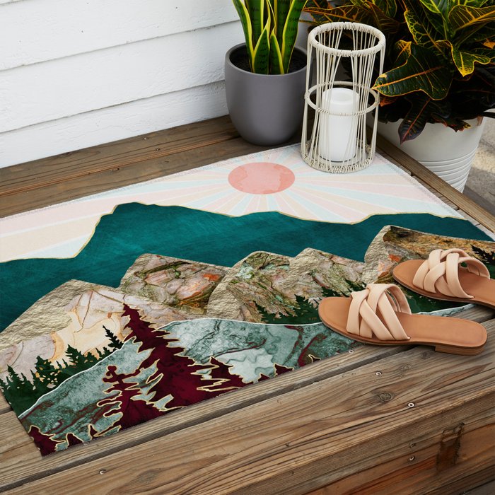Retro Autumn Vista II Outdoor Rug Gallery Image 2