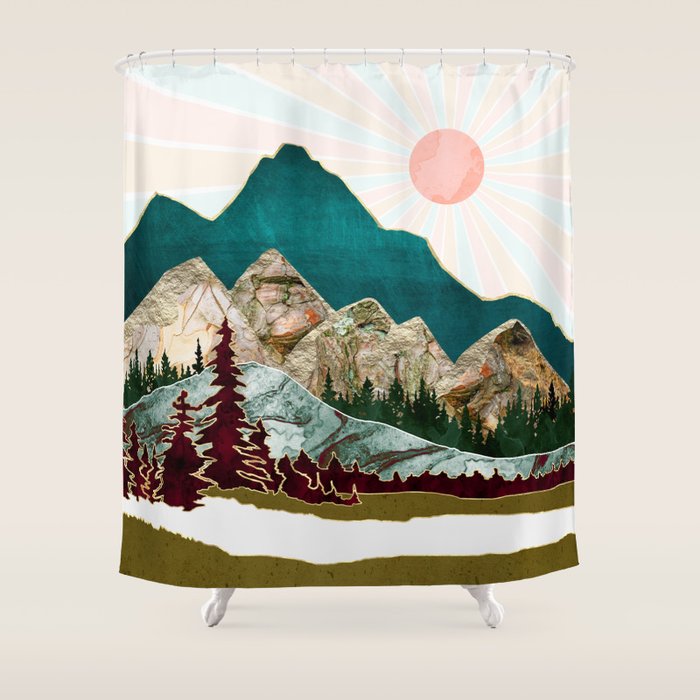 Retro Autumn Vista II Shower Curtain Gallery Image 1