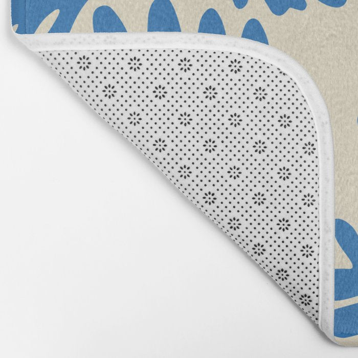 Abstract blue nature leaf art pattern Bath Mat Gallery Image 2
