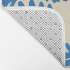 Abstract blue nature leaf art pattern Bath Mat Gallery Image 2