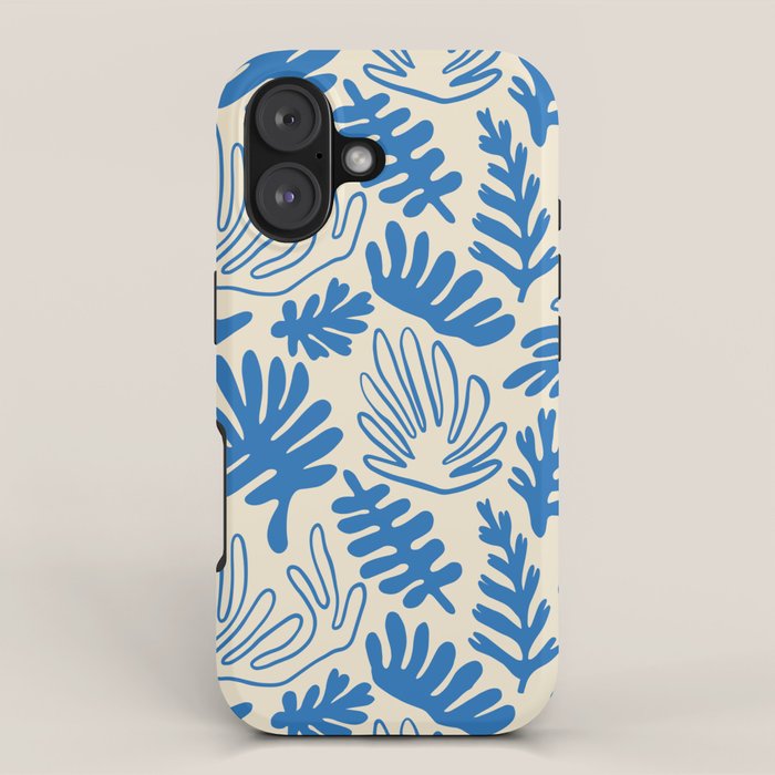 Abstract blue nature leaf art pattern iPhone Case Gallery Image 1