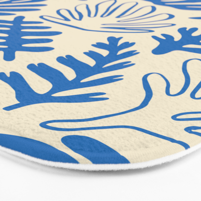 Abstract blue nature leaf art pattern Bath Mat Gallery Image 3