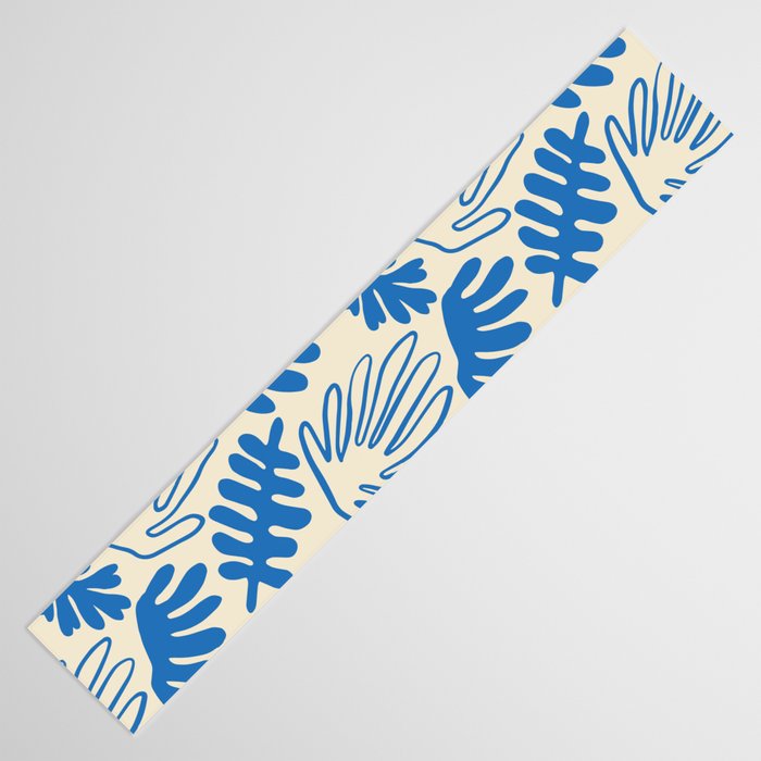 Abstract blue nature leaf art pattern Table Runner Gallery Image 3