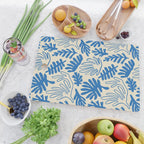 Abstract blue nature leaf art pattern Cutting Board Gallery Image 2