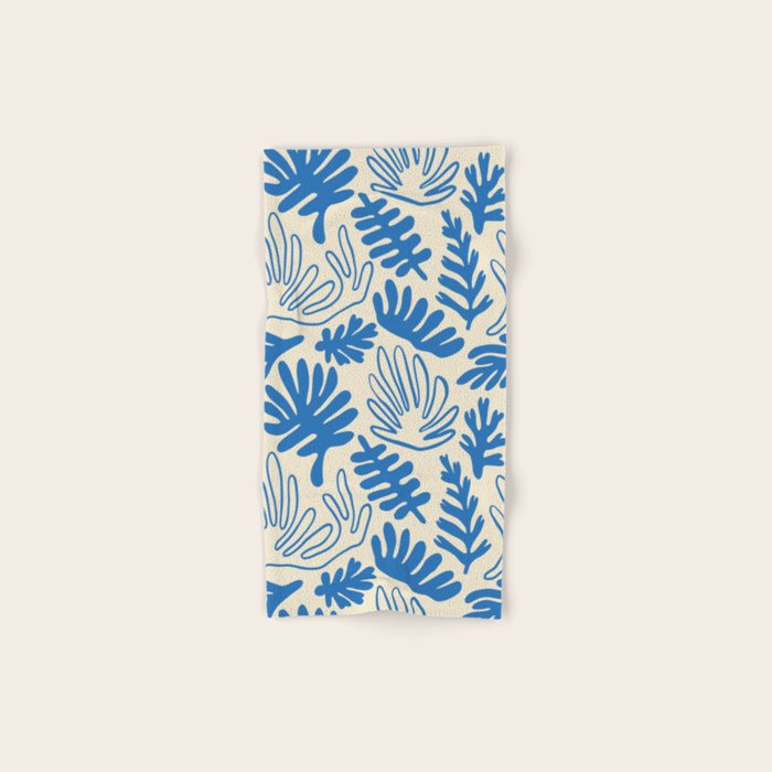 Abstract blue nature leaf art pattern Bath Towel Gallery Image 1