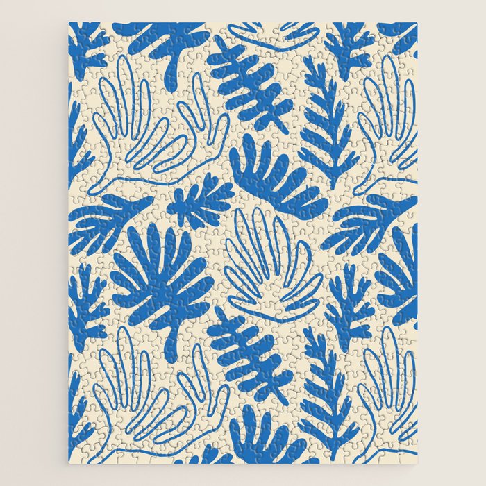 Abstract blue nature leaf art pattern Jigsaw Puzzle Gallery Image 1