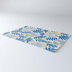Abstract blue nature leaf art pattern Rug Gallery Image 3