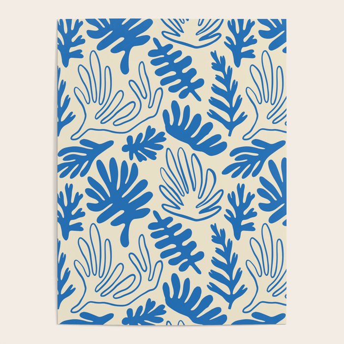 Abstract blue nature leaf art pattern Poster Gallery Image 4