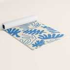 Abstract blue nature leaf art pattern Yoga Mat Gallery Image 2