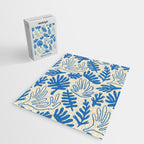 Abstract blue nature leaf art pattern Jigsaw Puzzle Gallery Image 2