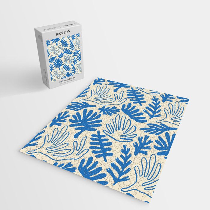 Abstract blue nature leaf art pattern Jigsaw Puzzle Gallery Image 2