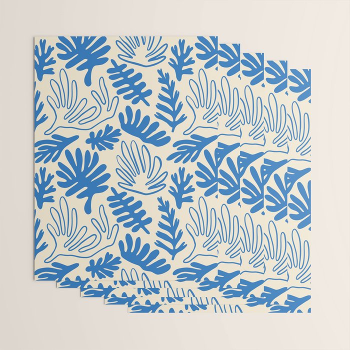 Abstract blue nature leaf art pattern Wrapping Paper Gallery Image 3