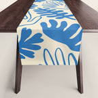 Abstract blue nature leaf art pattern Table Runner Gallery Image 1