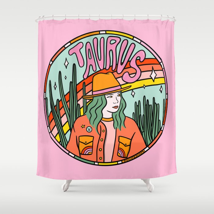 Taurus Cowgirl Shower Curtain Gallery Image 1