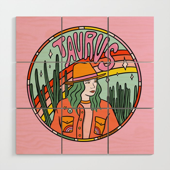 Taurus Cowgirl Wood Wall Art Gallery Image 1