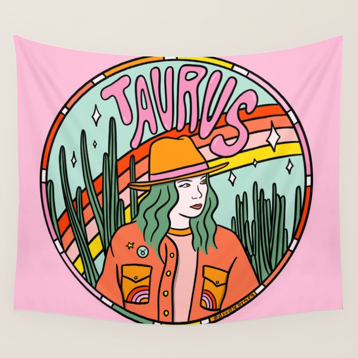 Taurus Cowgirl Wall Tapestry Gallery Image 4