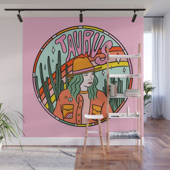 Taurus Cowgirl Wall Mural Gallery Image 1