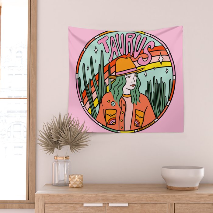 Taurus Cowgirl Wall Tapestry Gallery Image 2