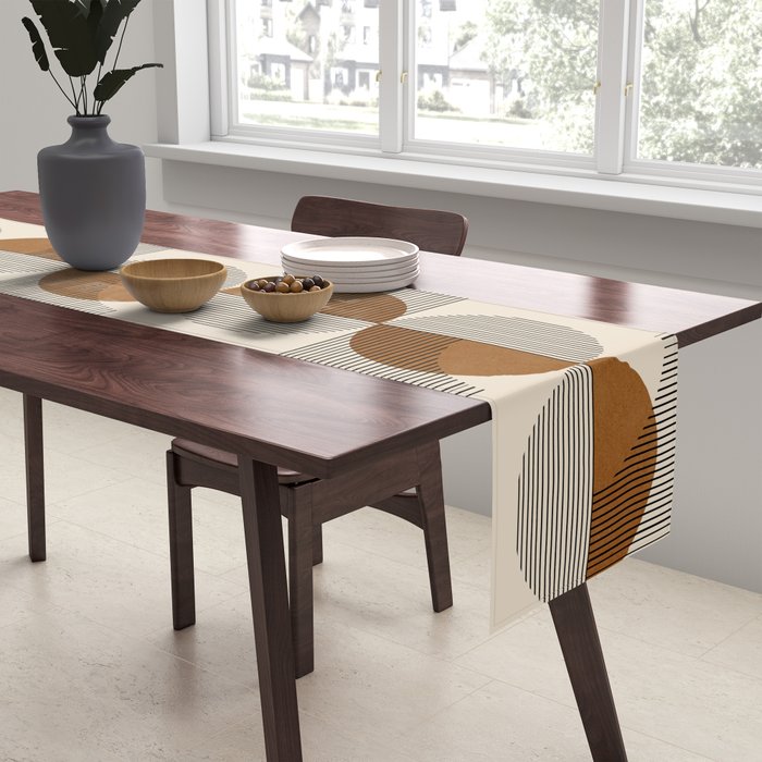 Abstraction_SUNSHINE_BALANCE_YINYANG_LINE_POP_ART_0630A Table Runner Gallery Image 2