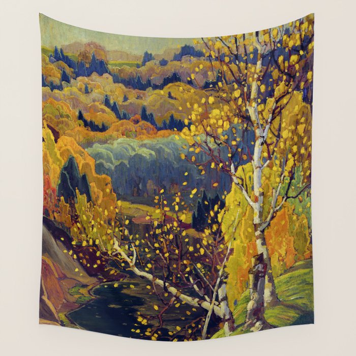 Franklin Carmichael Canadian artist Art Nouveau Post-Impressionism October Gold Wall Tapestry Gallery Image 1