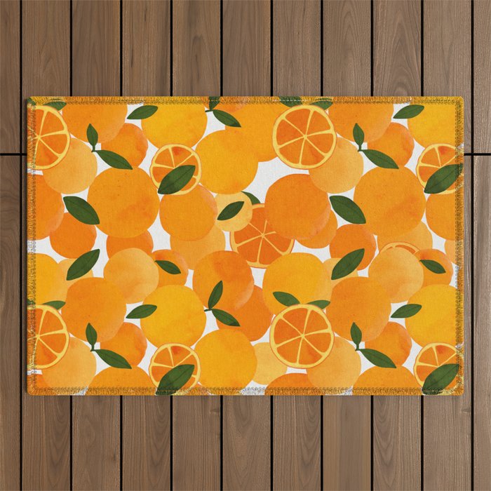 mediterranean oranges still life  Outdoor Rug Gallery Image 1
