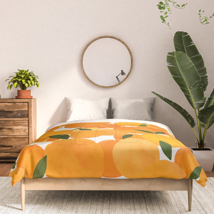 mediterranean oranges still life  Comforter Gallery Image 3