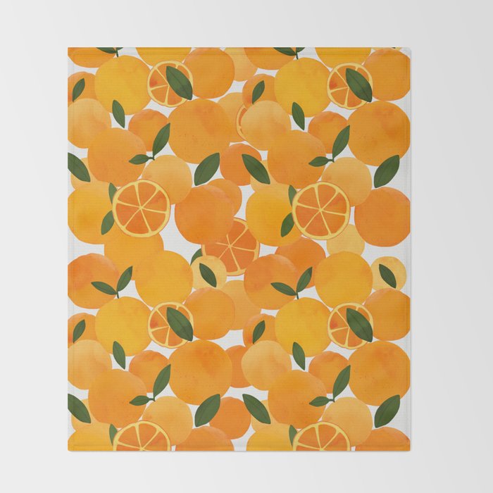 mediterranean oranges still life  Throw Blanket Gallery Image 2
