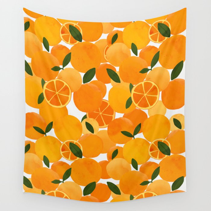 mediterranean oranges still life  Wall Tapestry Gallery Image 4