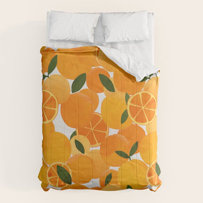 mediterranean oranges still life  Comforter Gallery Image 6