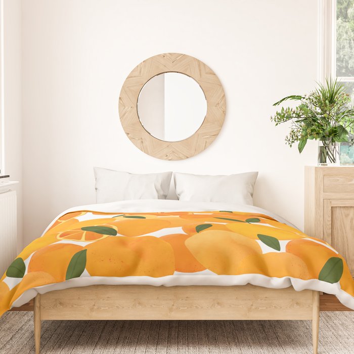 mediterranean oranges still life  Duvet Cover Gallery Image 3