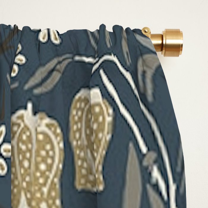 William Morris Vintage Blackthorn Grey Blue 1892 Window Curtain Gallery Image 2