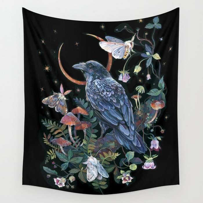 Moon Raven  Wall Tapestry Gallery Image 4