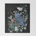 Moon Raven  Throw Blanket Gallery Image 2