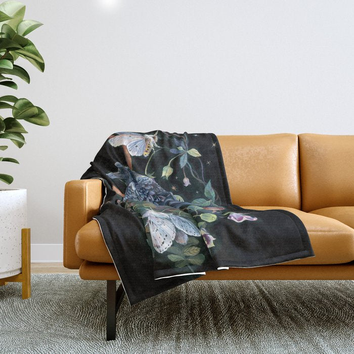 Moon Raven  Throw Blanket Gallery Image 1