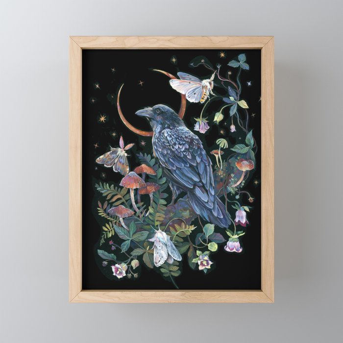 Moon Raven  Mini Art Print Gallery Image 1