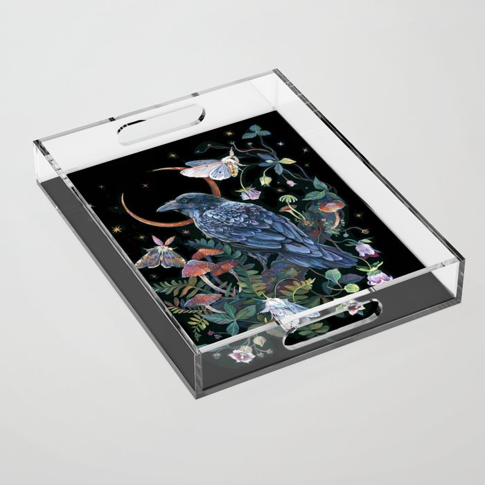 Moon Raven  Acrylic Tray Gallery Image 1
