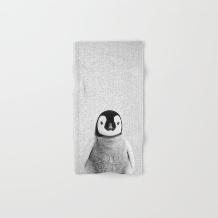 Baby Penguin - Black & White Hand & Bath Towel Gallery Image 1