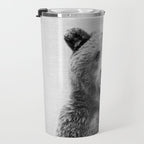 Grizzly Bear - Black & White Travel Mug Gallery Image 3