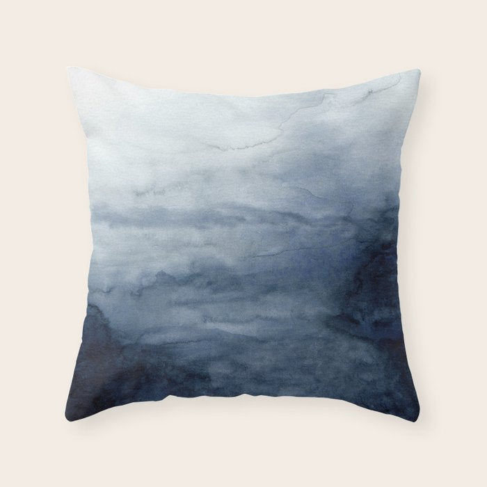 Indigo Abstract Painting | No.2 Throw Pillow Gallery Image 1