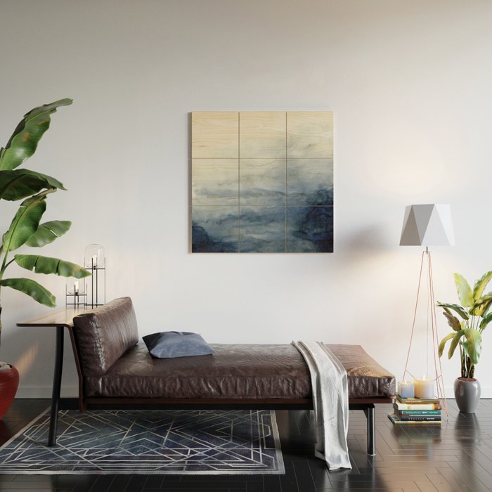 Indigo Abstract Painting | No.2 Wood Wall Art Gallery Image 2